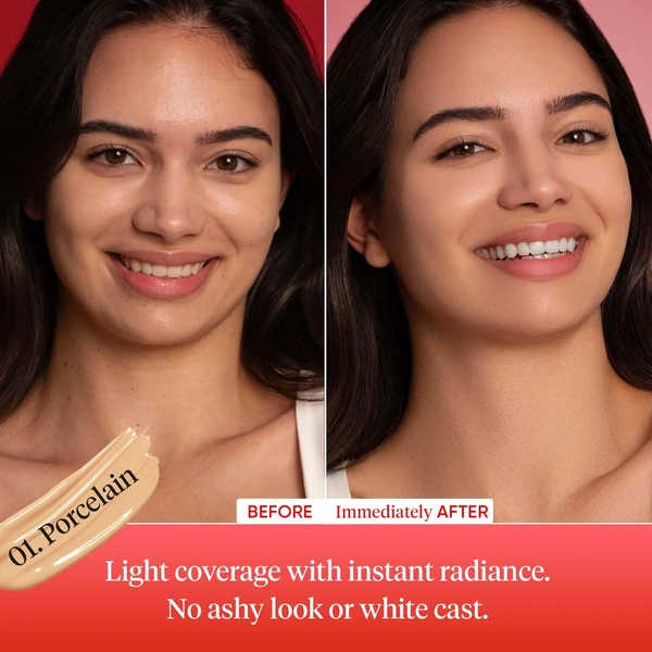 Dot & Key Porcelain Strawberry Dew Tinted Sunscreen SPF 50+ PA++++ 50ml | Hydrating, Lightweight & Non-Greasy | Evens Skin Tone & Protects from UV Damage