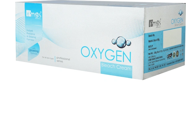 EMOS OxyGen Emos Oxygen Bleach Cream 250 g | Face & Body Brightening Bleach for Men & Women | Removes Tan, Dark Spots, Uneven Tone | All Skin Types | Instant Glow at Home