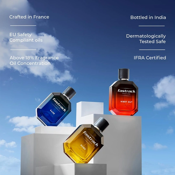 Fastrack Ease Eau de Parfum for Men 100ml | Fresh & Woody Fragrance|Grapefruit | Lavender & Amber | Long-Lasting & Premium Perfume |Casual & Formal Use