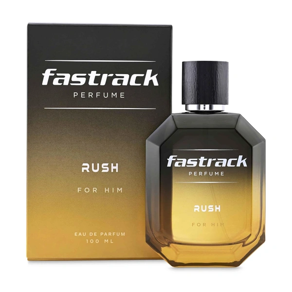 Fastrack Rush Eau de Parfum for Men 100 ml | Energizing | Long-Lasting Fragrance| Notes of Ginger, Pink Pepper, Lavender & Musk | Perfect for Daily & Versatile Wear