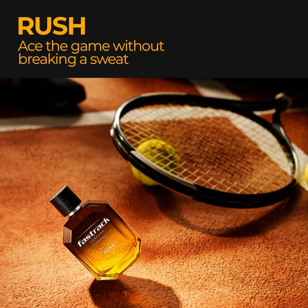 Fastrack Rush Eau de Parfum for Men 100 ml | Energizing | Long-Lasting Fragrance| Notes of Ginger, Pink Pepper, Lavender & Musk | Perfect for Daily & Versatile Wear