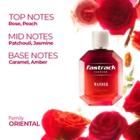Fastrack Wander Liquid Eau de Parfum for Women 100 ml | Premium Long-Lasting | Oriental Fragrance with Rose, Peach, Jasmine & Amber Notes| Perfect for Daytime Wear | Affordable and Elegant Scent"