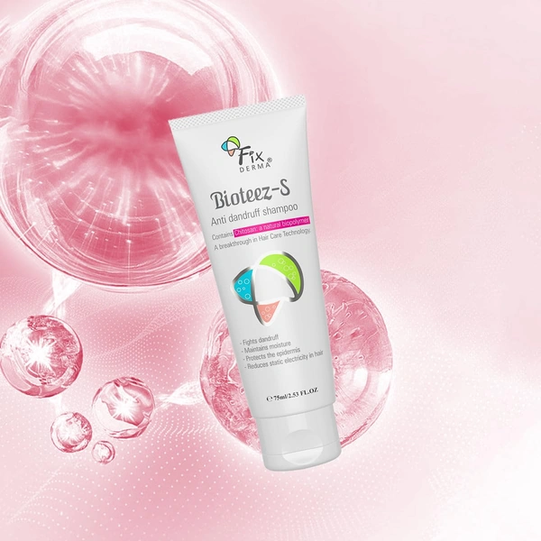 Fixderma Bioteez-S Anti Dandruff Shampoo 75ml | Controls Recurrent Dandruff, Reduces Flaky Scalp, Relieves Itchy & Dry Scalp | Nourishes Hair | Sulphate & Paraben Free