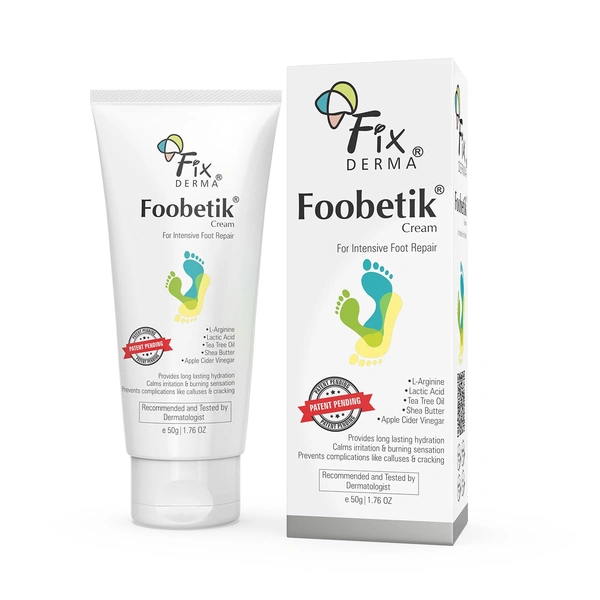 Fixderma Foobetik Cream | For Intensive foot Repair | For Dry & Cracked Feet | Soothe & Protect Diabetic Feet | Hydration for dry cracked feet | Non-greasy foot cream | Softens rough skin | Heel Repair | Paraben Free | 50g