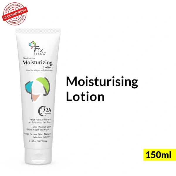 Fixderma Multi Active Moisturizing Lotion | Deep Hydration for All Skin Types | Soothe & Protect Skin | Dry & Sensitive Skin | Non-greasy body lotion | Hydration & calmness | Hyaluronic acid lotion | 150ml