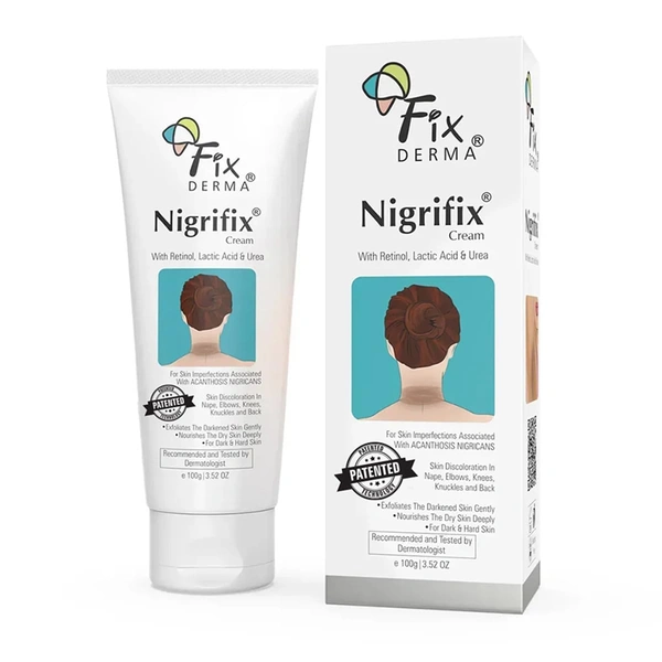 Fixderma Nigrifix Cream for Acanthosis Nigricans 100g | Exfoliating Cream with Lactic Acid & Retinol | Reduces Dark Thick Skin on Neck, Underarms, Knuckles, Elbows & More