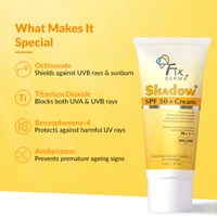 Fixderma Shadow Sunscreen SPF 50+ PA+++ Cream 40gm For Women & Men | Broad Spectrum UVA & UVB Protection | No White Cast, Water Resistant, Non Greasy Sunscreen for Dry Skin