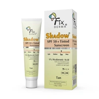 Fixderma Shadow Tinted Sunscreen 30gm Tan SPF 50 PA+++ with 1% Hyaluronic Acid & Vitamin E | Brightening Tinted Sunscreen | Lightweight | No White Cast | UVA/UVB Protection