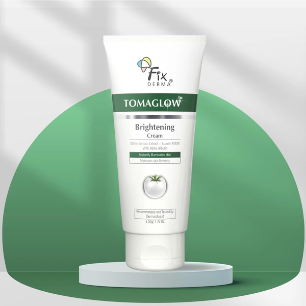 Fixderma Tomaglow Brightening Face Cream For 50g Men & Women with White Tomato Extract, Excutin 4MSK, 2% Alpha Arbutin & 4% Niacinamide | Lightens Dark Spots & Illuminates Skin