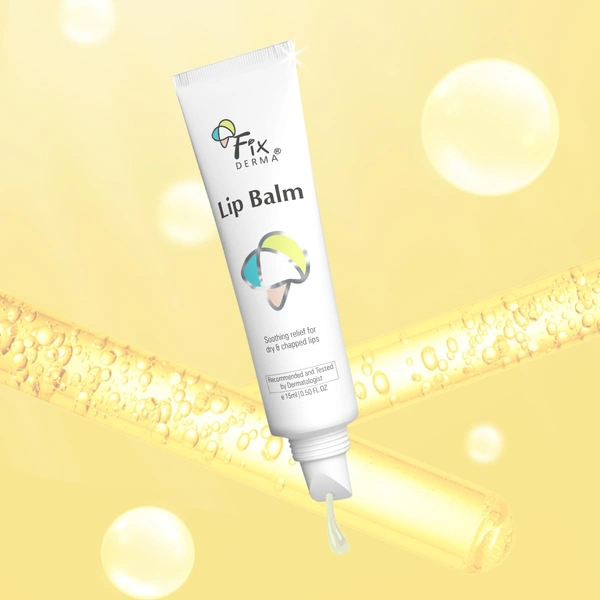 Fixderma Vitamin C & E Lip Balm 15ml for Men & Women | Pigmented & Dry Lips | Softening, Deep Hydration & Nourishment | Brightens Dark Lips & Evens Lip Tone