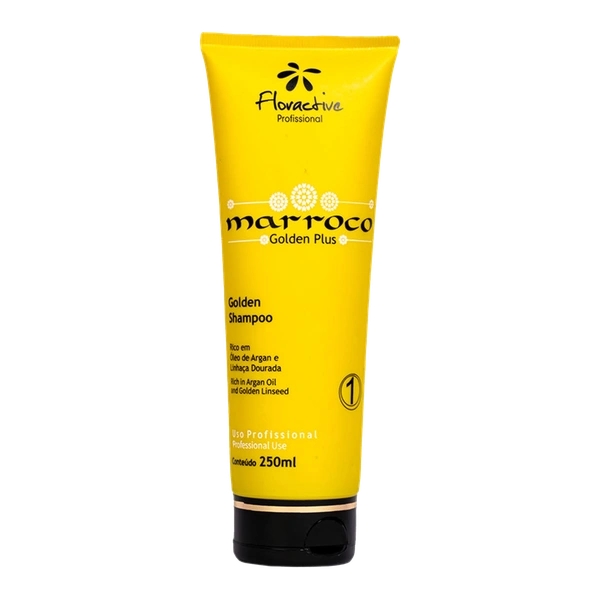 Floractive Professional Morocco Golden Shampoo, 250ml | Hydrating, Nourishing Shampoo | Moroccan Argan Oil for Frizz Control | Softness, Shine & Healthy Hair