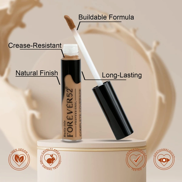 Forever52 Forever 52 Complete Coverage Concealer | Perfect for Dark Circles | Full Coverage & Hydration | Best for Deep Skin | Long-lasting | Natural Finish | Flawless Skin | Lightweight Formula | Brever- 009