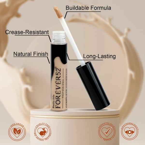 Forever52 Forever 52 Complete Coverage Concealer | Perfect for Dark Circles | Full Coverage & Hydration | Perfect for Medium Skin | Long-lasting | Natural Finish | Flawless Skin | Lightweight Formula | Latte- 004
