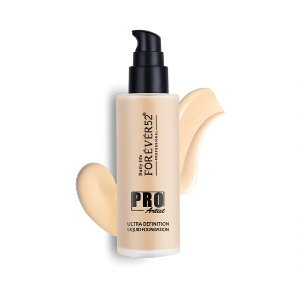 Forever 52 Daily Life Pro Artist Ultra Definition Liquid Foundation , 60ml | Lightweight | Long-Lasting Coverage | Fair to Mediium Skin Tone | Waterproof |Matte Finish | French Toast-04