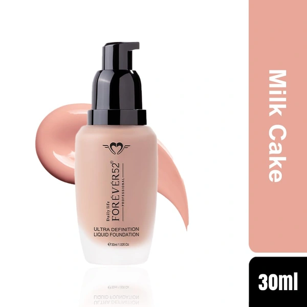 Forever52 Forever 52 Daily Life Ultra Definition Liquid Foundation Milk Cake-05 , 30ml | High Coverage, Long-Lasting Finish | Weightless Creamy Foundation | Fair Shade |