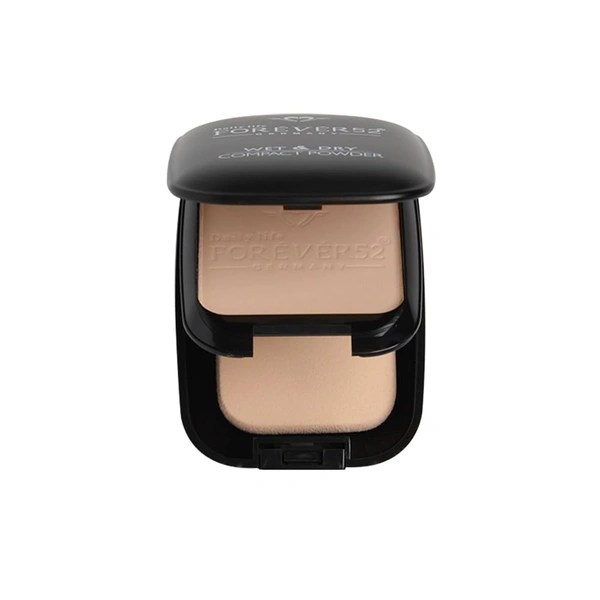 Forever52 Forever 52 Daily Life Wet & Dry Compact Powder | Dual Coverage | Matte Finish | Lightweight | Long Lasting | 2 in 1 Foundation & Setting Powder | Flawless Coverage ( Sand-005, 12g)