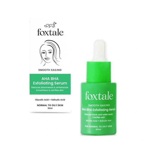 Foxtale 2% Salicylic Acid AHA-BHA Exfoliating Serum - 30ml | with Niacinamide | Reduces Blackheads & Whiteheads | Smooth & Clarifies Skin | Reduces Excess Oil & Acne | Unclogs Pore | For Normal To Oily Skin