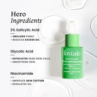 Foxtale 2% Salicylic Acid AHA-BHA Exfoliating Serum - 30ml | with Niacinamide | Reduces Blackheads & Whiteheads | Smooth & Clarifies Skin | Reduces Excess Oil & Acne | Unclogs Pore | For Normal To Oily Skin