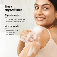 Foxtale Brightening Body Wash - 250ml | with Glycolic Acid & Niacinamide | 6+ Hours Odour control | Exfoliates, Brightens Skin Tone | Removes Tan | Soft & Smooth Skin | for All Skin Types