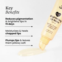 Foxtale Brightening SPF30 Lip Balm - 12g | with Peptides, Vitamin C & Hyaluronic Acid | Reduces Pigmentation | Brightens Lips | Prevents Chapped Lips |Protects with SPF 30 | Smooth & Soft Lips | Shade - Clear Glaze