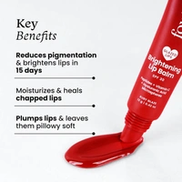 Foxtale Brightening SPF30 Lip Balm - 12g | with Peptides, Vitamin C & Hyaluronic Acid | Reduces Pigmentation | Brightens Lips | Prevents Chapped Lips |Protects with SPF 30 | Smooth & Soft Lips | Shade - Ruby Glaze