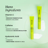 Foxtale Brightening Under Eye Cream - 20ml | with Vitamin-C, Caffeine & Hyaluronic Acid | Reduces Dark Circles, Puffiness & Fine Lines | Hydrates & Nourishes | Youthful Eye Area | for All Skin Types