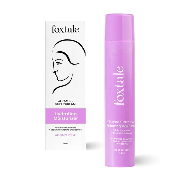 Foxtale Hydrating Moisturizer -50ml | Enriched with Ceramides & Hyaluronic Acid | Repairs Skin Barrier & Texture | 24-hr Hydrating | Makes Skin Smooth & Soft | Lightweight | for All Skin Types