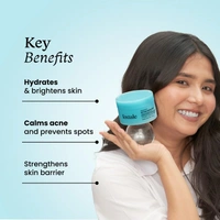 Foxtale Oil-Free Moisturizer for Face - 100g | Hyaluronic Acid, Niacinamide, Marine Algae | Boosts Hydration & Prevent Spots | Calm & Soothes Acne | Non-Greasy | Acne-Prone | Normal to Oily Skin