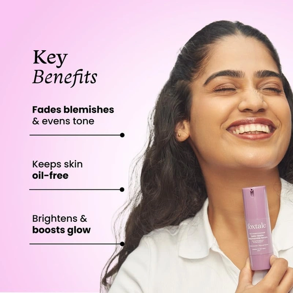 Foxtale Satin-Matte Niacinamide Face Serum - 30ml | 5% Niacinamide + Olive Leaf Extract | Reduce Dark Spots | Oil Control Serum | Pore-Tightening | Lightweight & Non-sticky | Normal To Oily Skin