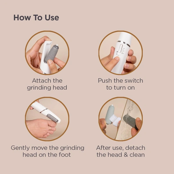 Peesafe FURR Rechargeable Callus Remover for Feet | Dead Skin Foot Scrubber with 2 Speed Modes & 2 Roller Heads | 1 Hour Battery | Water Resistant | 1 Year Warranty | Smooth Feet