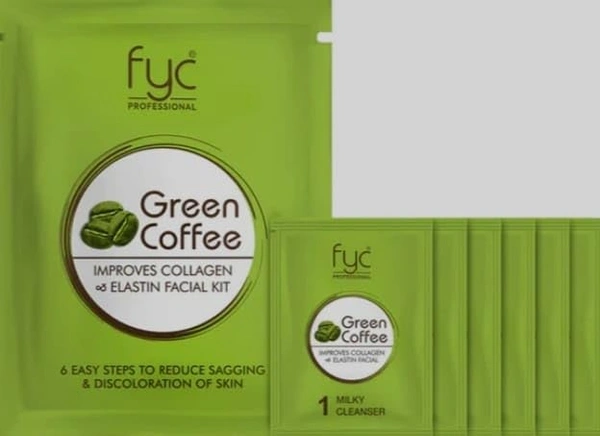 Fyc FYC Professional Green Coffee Facial Kit | Boosts Collagen & Elastin | Skin Firming, Hydrating & Anti-Aging | Deep Cleansing & Nourishing for a Radiant Glow