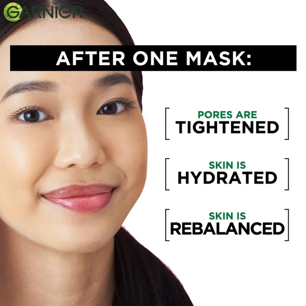 Garnier Skin Naturals Face Mask 28g | With Pure Charcoal Black Serum Mask | Detoxifying Hydration | Biodegradable Sheet Mask | Oil-Absorbing Charcoal Mask | Deep Cleansing | Clearer Skin in 15 Minutes | 28g