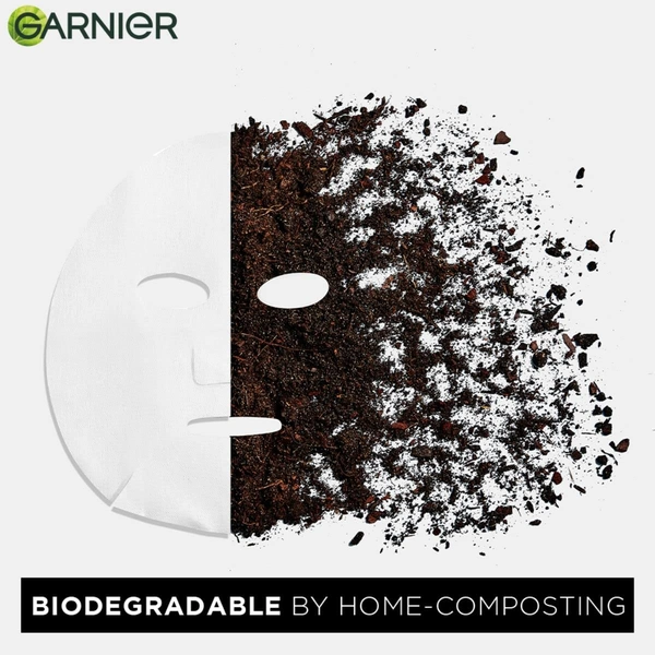 Garnier Skin Naturals Face Mask 28g | With Pure Charcoal Black Serum Mask | Detoxifying Hydration | Biodegradable Sheet Mask | Oil-Absorbing Charcoal Mask | Deep Cleansing | Clearer Skin in 15 Minutes | 28g