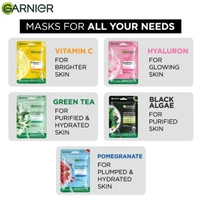 Garnier Skin Naturals Face Mask 28g | With Pure Charcoal Black Serum Mask | Detoxifying Hydration | Biodegradable Sheet Mask | Oil-Absorbing Charcoal Mask | Deep Cleansing | Clearer Skin in 15 Minutes | 28g