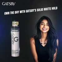 Gatsby GATSBY Set & Keep Hair Spray Solid Matte, 250ml | Strong Hold & Matte Finish | UV Protection & Non-Sticky | Residue-Free & Long-Lasting | Dermatologically Tested, Compact Size
