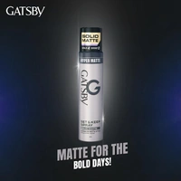 Gatsby GATSBY Set & Keep Hair Spray Solid Matte, 250ml | Strong Hold & Matte Finish | UV Protection & Non-Sticky | Residue-Free & Long-Lasting | Dermatologically Tested, Compact Size