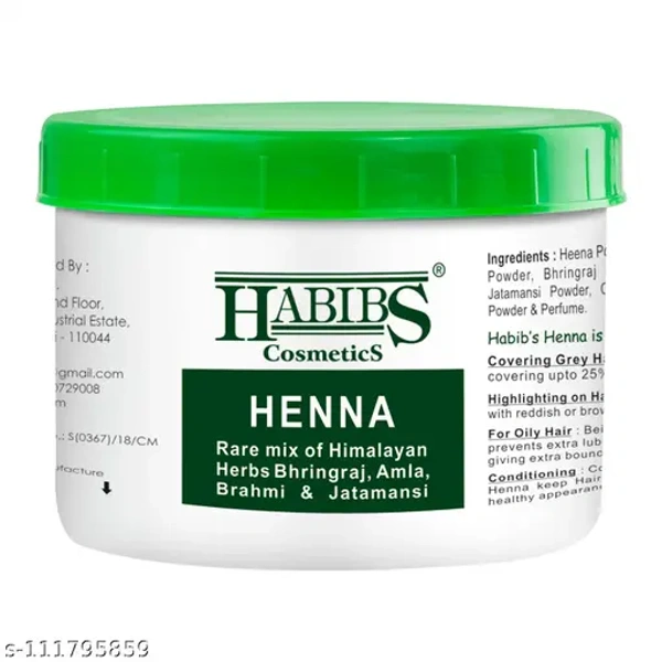 Habib Cosmetics Habib Henna Hair Color with Bhringraj | 200g Pack for Natural Hair Coloring & Nourishment | Enriched with Herbal Ingredients for Healthy, Shiny, and Lustrous Hair