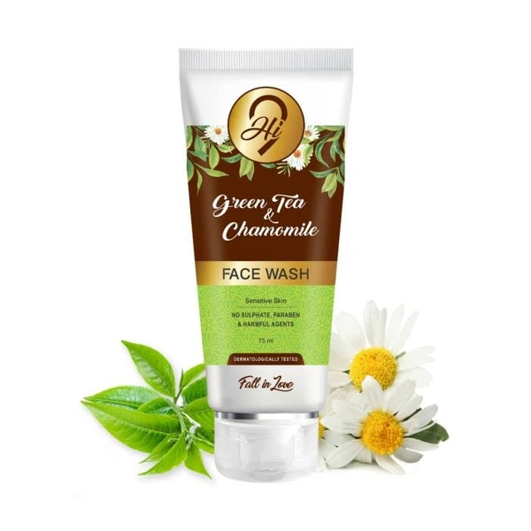 Hi9 Green Tea & Chamomile Face Wash 75ml - Soothe, Refresh & Protect Sensitive Skin