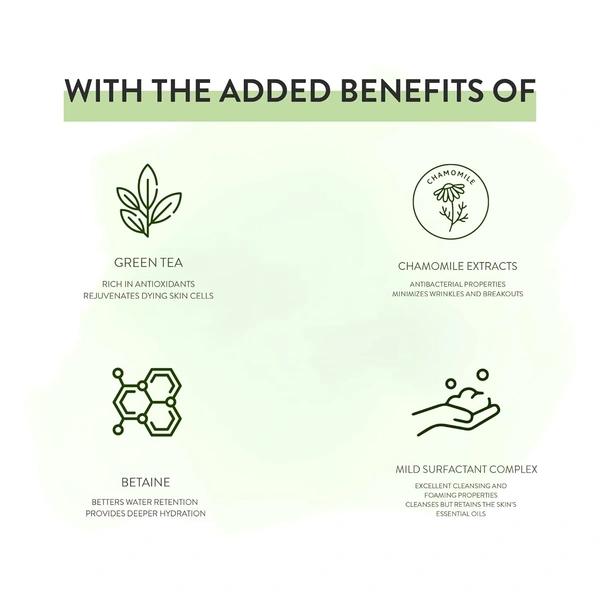 Hi9 Green Tea & Chamomile Face Wash 75ml - Soothe, Refresh & Protect Sensitive Skin