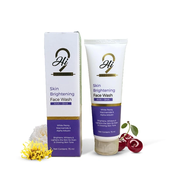 Hi9 Skin Brightening Face Wash with AHA + BHA | Exfoliate & Illuminate Your Skin | Brighten & Revitalize | Sensitive Skin | Reduces Dark Spots & Dullness | Smooths Skin |Deep Pore Cleansing | 75ml
