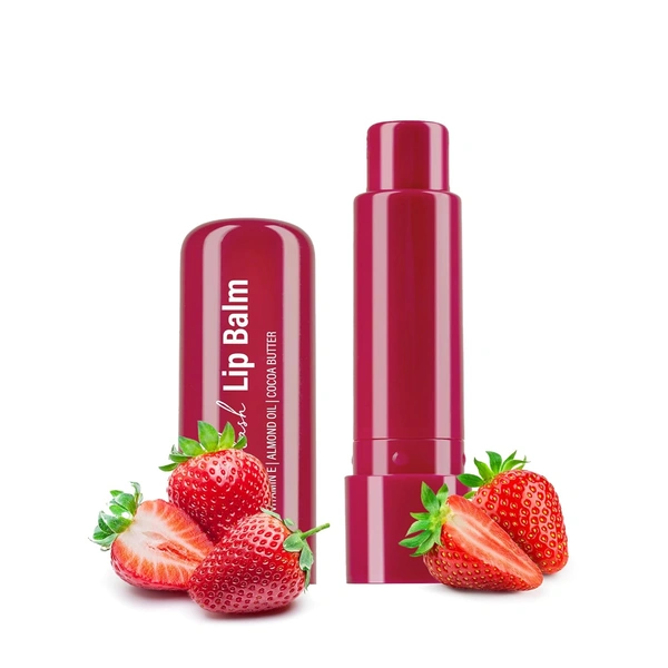 Hilary Rhoda Colour Splash Lip Balm (Strawberry) 3g with SPF-15 | Nourishing Lip Care with Sun Protection| Strawberry Flavor | Vitamin E & Cocoa Butter for Soft Lips.