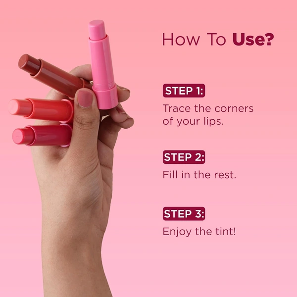 Hilary Rhoda Colour Splash Lip Balm (Strawberry) 3g with SPF-15 | Nourishing Lip Care with Sun Protection| Strawberry Flavor | Vitamin E & Cocoa Butter for Soft Lips.