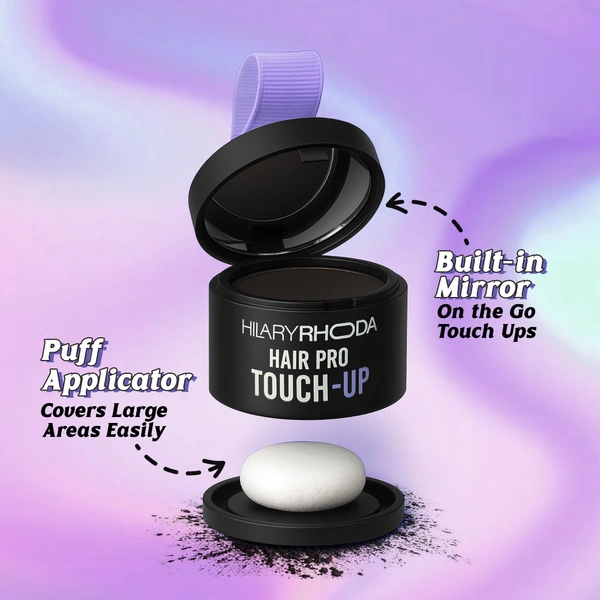 Hilary Rhoda Hair Pro Touch Up Natural Black 3g | Instant Grey Roots & Bald Spot Coverage | Fuller, Denser Look | Matte, Sweat-Proof Finish | Highly Pigmented, Long-Lasting Powder