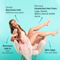 lkin Ikin Diamond Hair Removal Cream Pack of 2 (60g Each) for Women | Dry Skin Formula | Bikini, Legs & Underarms |