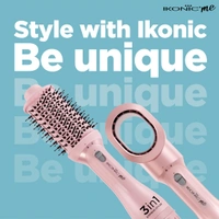 IKONIC 3 in 1 Express Styler | Professional Volumizer Blow Dryer | With Mixed Styling Bristles | 1200W Power | Innovative Air Flow Vents | Ceramic Titanium Tourmaline-Coated Brush Head | Suitable for All Hair Types
