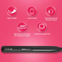 Ikonic Black Beauty Hair Straightener for Women | Ceramic Coated Floating Plates | Instant Heat Up, Handle Lock | Super Slim, Lightweight & Travel Friendly