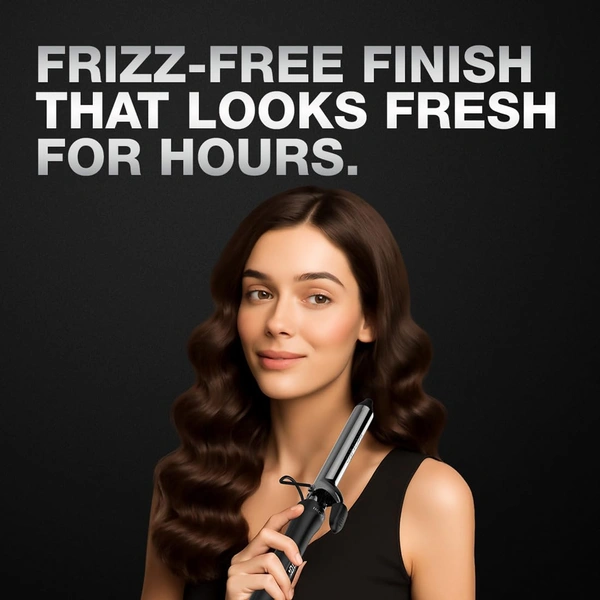 Ikonic CT 25mm Curling Tong Hair Curler, Black | 8 Inch Titanium Barrel | Professional Curling Iron for Bouncy, Tight & Loose Curls | Salon Finish