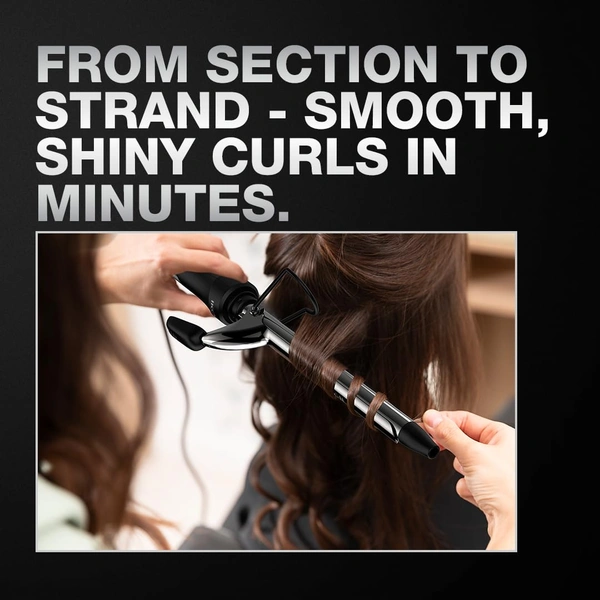 Ikonic Curling Tong 16mm Hair Curler | 8 Inch Titanium Barrel | Heat Ready Indicator, Rubber Grip, Safety Stand & Swivel Cord | Salon-Like Finish