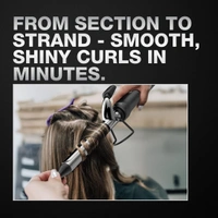 Ikonic Curling Tong 19mm Hair Curler | 8 Inch Titanium Barrel | Black & Golden | Heat Ready Indicator, Safety Stand, Swivel Cord | Salon-Like Finish