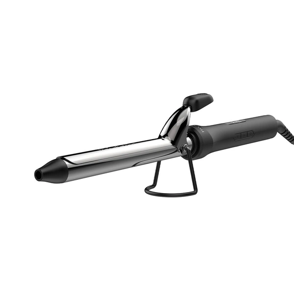 Ikonic Curling Tong CT-22 22mm Hair Curler | 8 Inch Titanium Barrel | Black & Golden | Safety Clip, Rubber Grip | Professional Salon-Like Curls